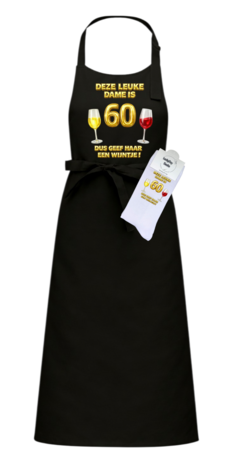 Luxe cadeau schort met sokken