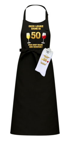 Luxe cadeau schort met sokken