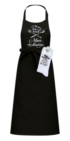 Luxe cadeau schort met sokken