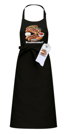 Luxe cadeau schort met sokken