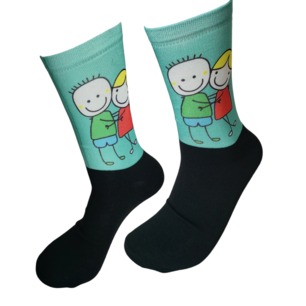 Computerprint Tekening stel blauw