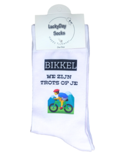 Print Bikkel we zijn trots op je (wielren man)