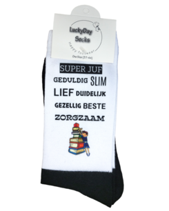 Print Super Juf (jongentje) zwart