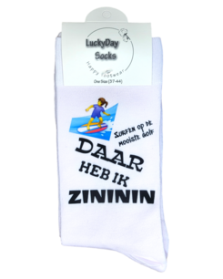 Print Surfen op de mooiste golf (vrouw), Daar heb ik zininin