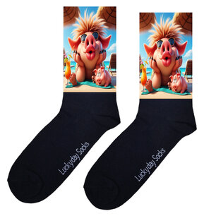 Print 042 Varkentje kus strand