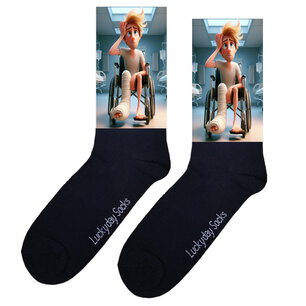 Print 064 Gebroken been man blond