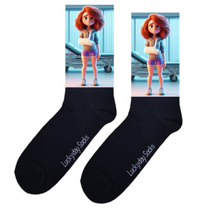 Print 066 Gebroken arm vrouw rood