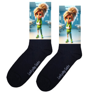 Print 071 Gebroken arm vrouw blond