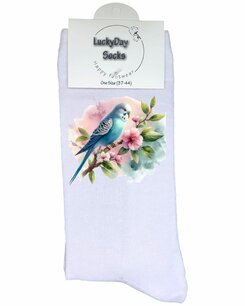 344 Print Parkiet blauw pastel 