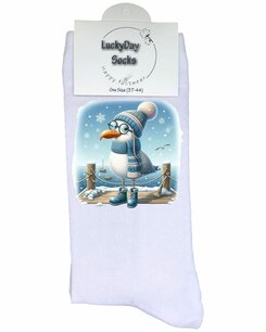 Print 351 Zeemeeuw winter strand 