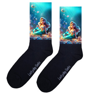 Print 454 Zeemeermin parels blond haar 