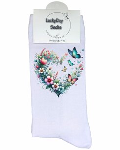 Print 664 Vlinder hart blauw kaartje