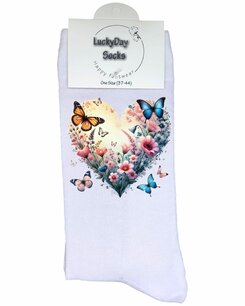 Print 666 Vlinder bloemen hart vol 