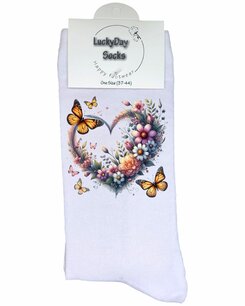 Print 667 Vlinder hart bloemen 