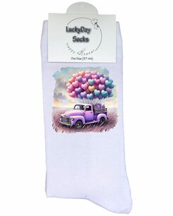 Print 677 Truck hartjes ballonnen pastel