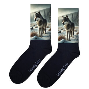 Print 727 Wolf Winter sneeuw