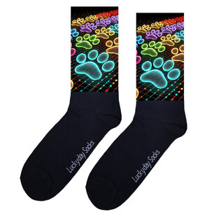 Print 738 Dierenpoot neon blauw