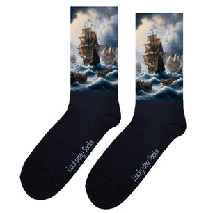 Print 824 Schip roeiboten storm