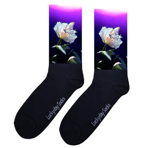 Print 858 Vlinder met glasbloem