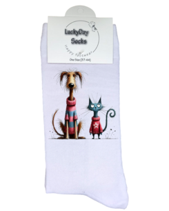 Print 887 Hond bruin en Blauwe 