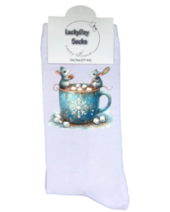 Print 888 Muizen choco blauw 