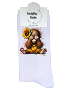 Print 891 Aapje zonnebloem oogjes