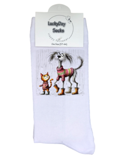 Print 901 Hond kat regen