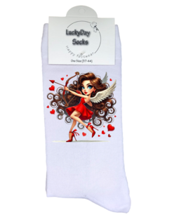 Print 914 Cupido krullen lang bruin