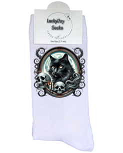 Print 936 Zwarte kat schedels