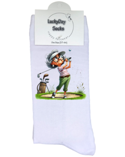 Print 943 Golf oma swing met zand 