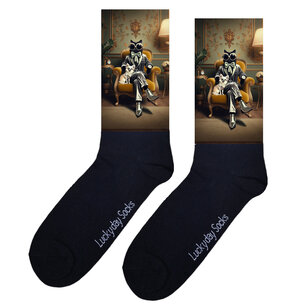 Print 1048 Fluweel pak zwarte kat