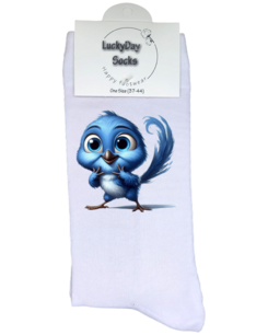 Print 1055 Vogel blauw 