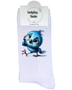 Print 1056 Vogel blauw 