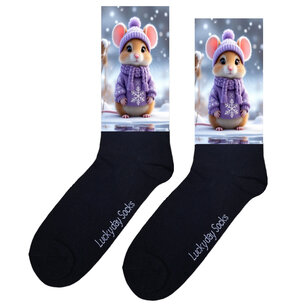 Print 1186 Sneeuw muis paars