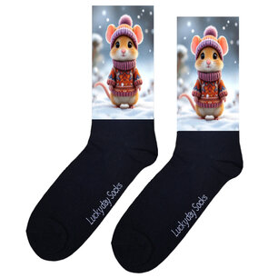 Print 1190 Sneeuw muis oranje roze