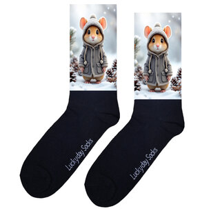 Print 1193 Sneeuw muis grijze jas