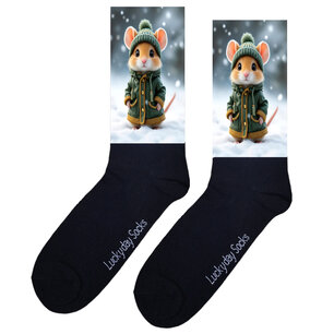 Print 1198 Sneeuw muis groene jas