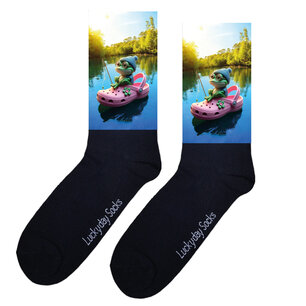 Print 1316 Croc kikker blauwe muts