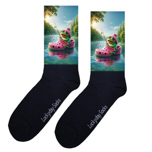 Print 1317 Croc kikker roze muts