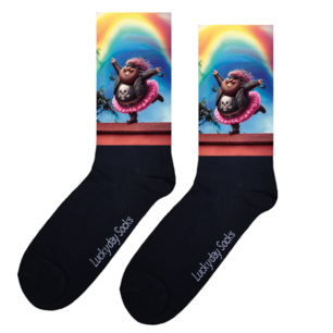 Print 1483 Biker ballerina regenboog