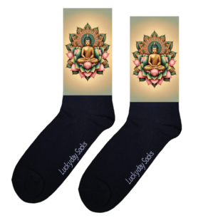 Print 1414 Gautama Boeddha groen bg