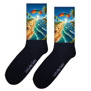 Print 1417 Parachute oranje groen strand