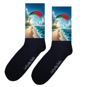 Print 1418 Parachute rood groen strand