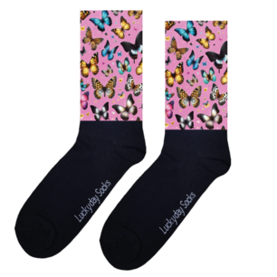 Print 1427 Vlinders roze bg