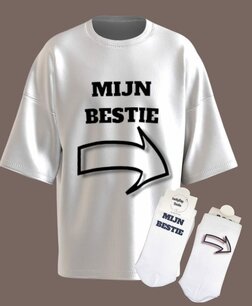 T-shirt Print Tennis 014 Mijn bestie rechts SET