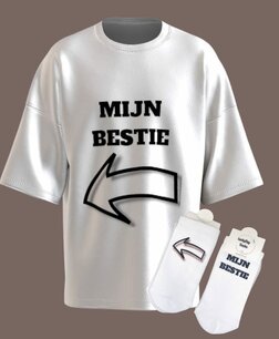 T-shirt Print Tennis 014 Mijn bestie rechts SET