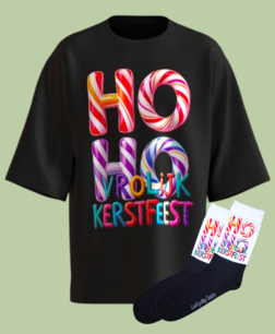 T-shirt Print 1735 HOHO zuurstok kleur SET