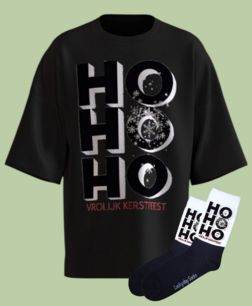 T-shirt Print 1736 HOHO zwart sneeuw SET