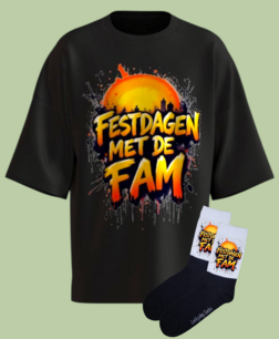 T-shirt Print 1754 Feestdagen fam graffiti Town SET