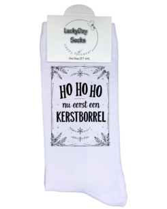 Print 1742 HOHO zwart dennen kerstborrel